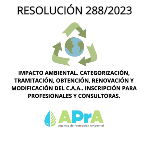 RESOLUCIÓN 288/2023: IMPACTO AMBIENTAL